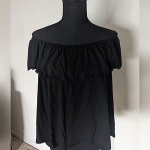 Black Ruffle Top, size medium